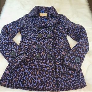 Y2K Vintage Dollhouse Leopard Peacoat